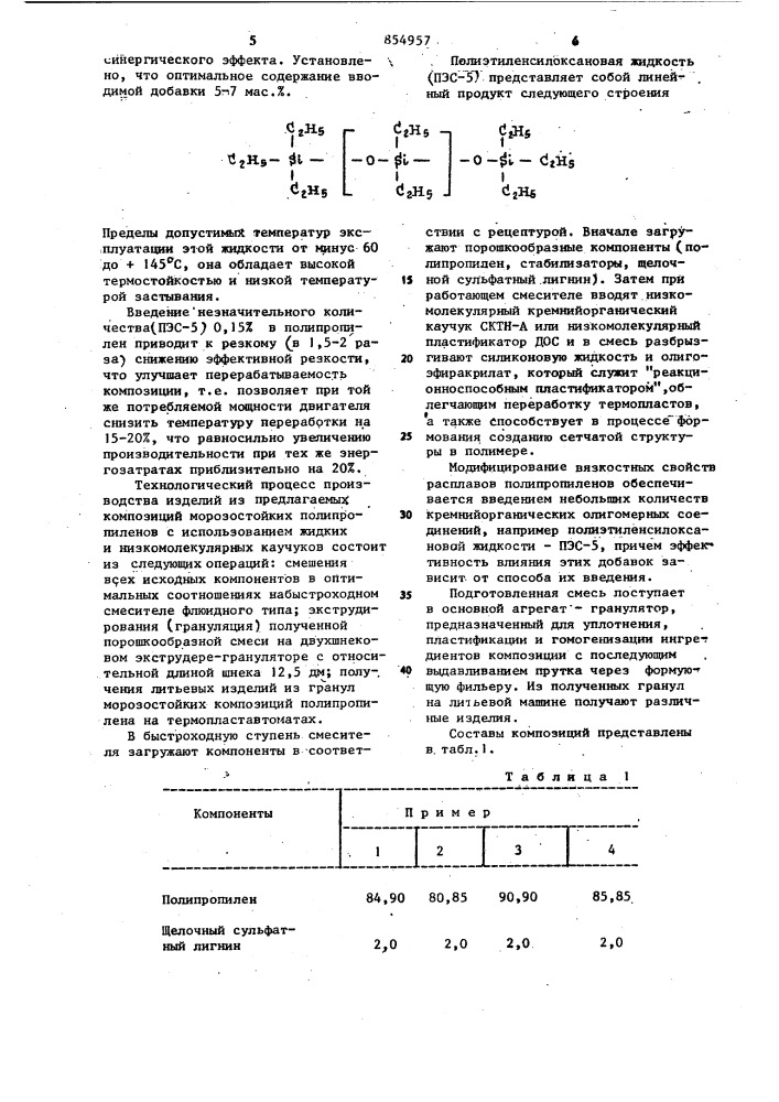 Полимерная композиция на основе полипропилена (патент 854957)