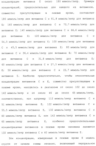 Фармацевтическая система доставки витамина с и витамина е и применение комбинации витаминов с и е для профилактики или лечения состояний, связанных с окислительной нагрузкой (патент 2309733)