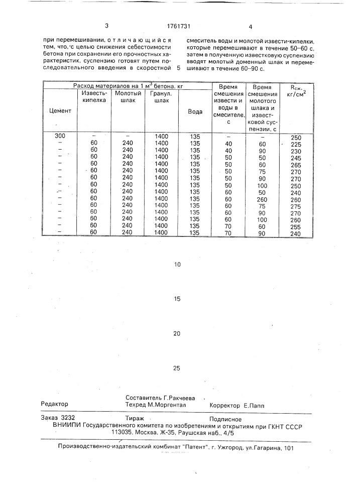 Способ приготовления бетонной смеси (патент 1761731)