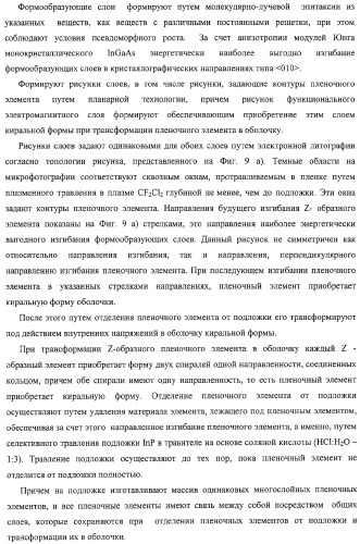 Структура с киральными электромагнитными свойствами и способ ее изготовления (варианты) (патент 2317942)