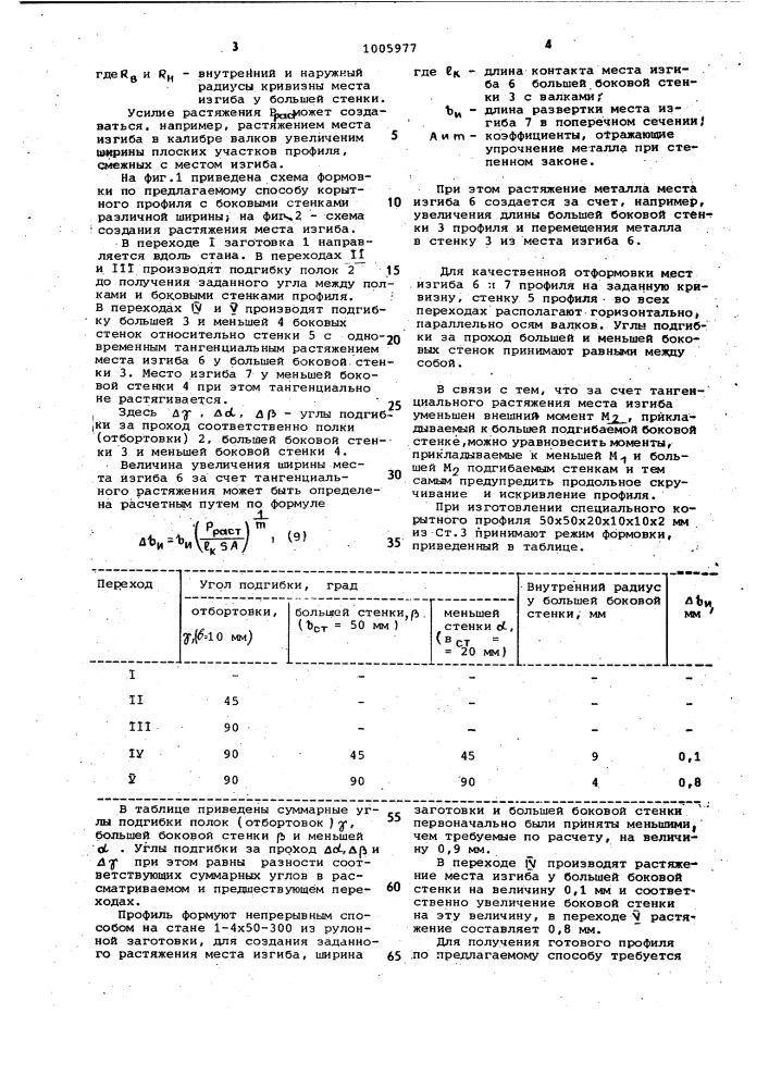 Способ изготовления гнутых профилей (патент 1005977)