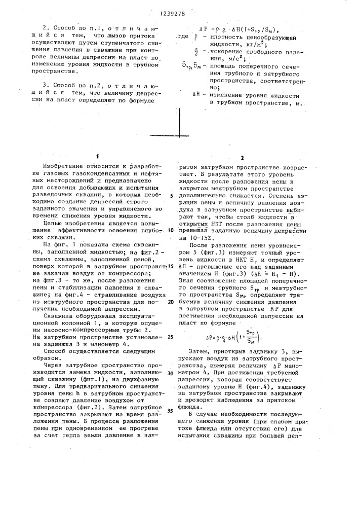 Способ освоения скважины (патент 1239278)