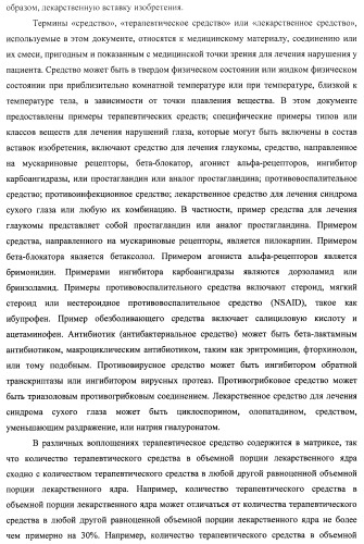 Лекарственные ядра для замедленного высвобождения терапевтических средств (патент 2478366)