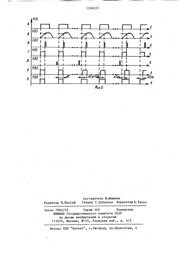 Измеритель длительности переходных процессов (патент 1200231)