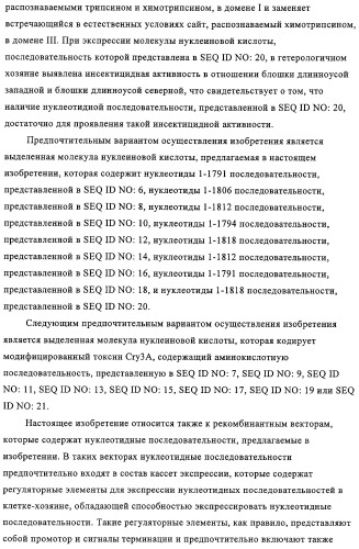 Модифицированные токсины cry3a и кодирующие их нуклеотидные последовательности (патент 2314345)