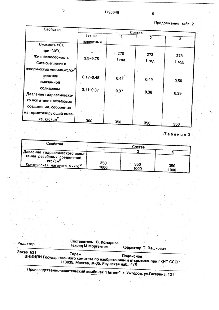 Герметизирующая смазка (патент 1796648)