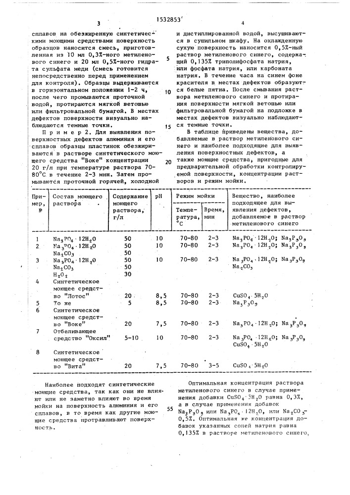 Раствор для выявления дефектов поверхности алюминия и его сплавов (патент 1532853)