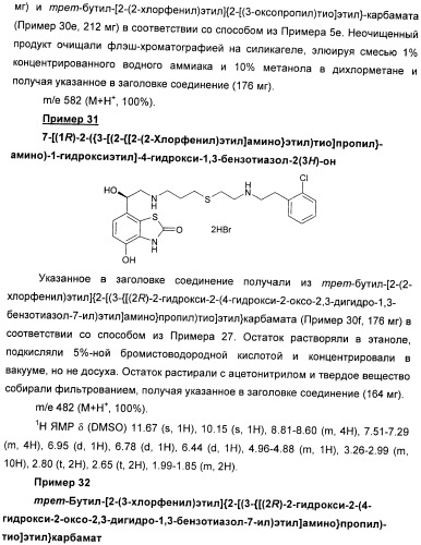 Производные 7-(2-амино-1-гидрокси-этил)-4-гидроксибензотиазол-2(3н)-она в качестве агонистов  2-адренергических рецепторов (патент 2406723)