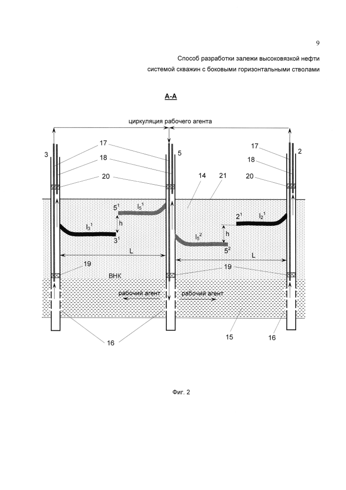 Способ разработки залежи высоковязкой нефти системой скважин с боковыми горизонтальными стволами (патент 2599995)