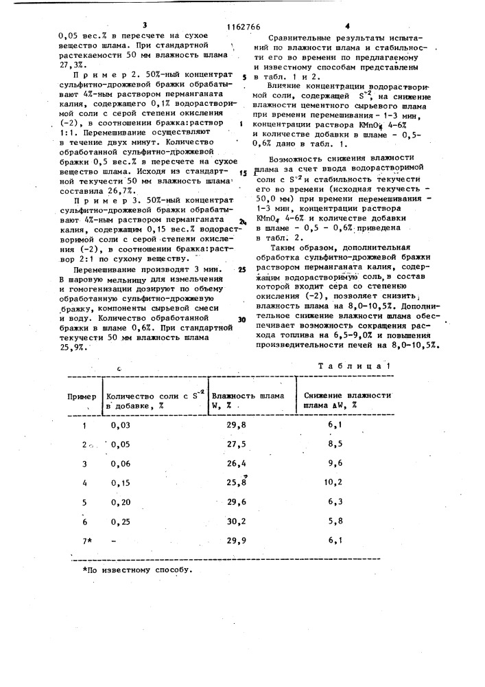 Способ приготовления цементного сырьевого шлама (патент 1162766)