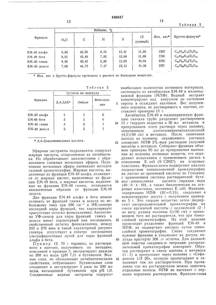 Способ получения антибиотика (патент 440847)