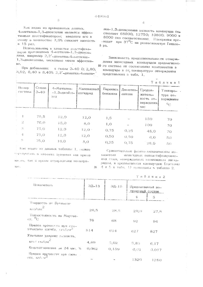 Полимерный состав (патент 449081)