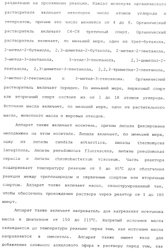 Аппарат для получения топлива (варианты) и система для получения сложного алкилового эфира (варианты) (патент 2373260)