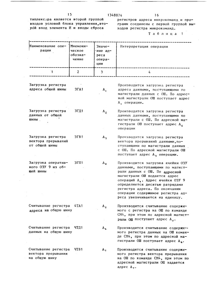 Устройство для сопряжения двух магистралей (патент 1348874)