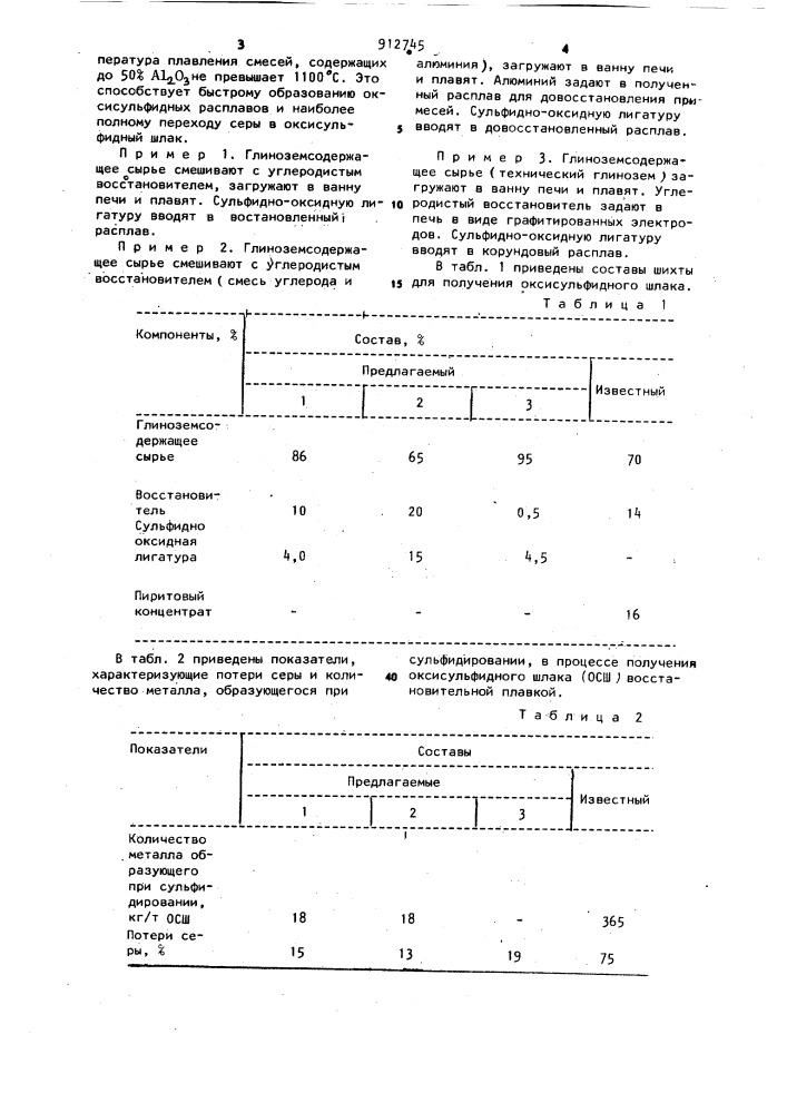 Шихта для получения оксисульфидного шлака для производства абразивных материалов восстановительной плавкой (патент 912745)