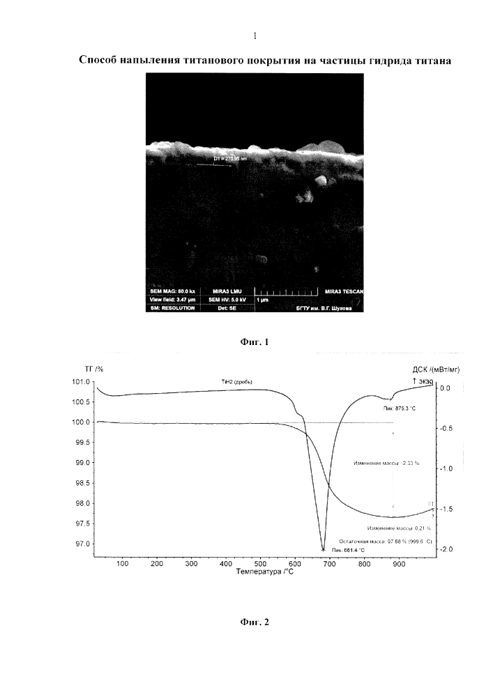 Способ напыления титанового покрытия на частицы гидрида титана (патент 2633438)
