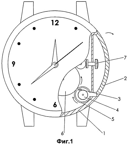 Часы с устройством завода часового механизма (патент 2558374)
