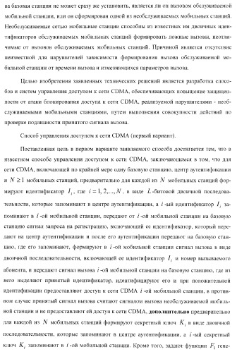 Способ (варианты) и система (варианты) управления доступом к сети cdma (патент 2371884)