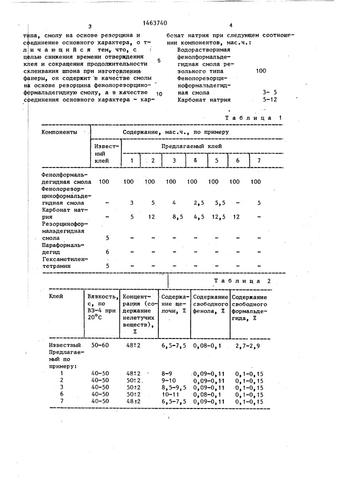 Клей (патент 1463740)