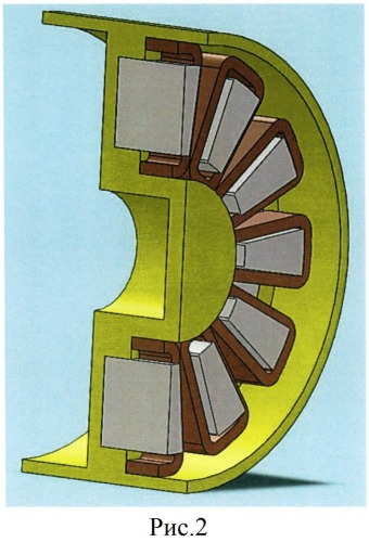 Индукторная машина с аксиальным магнитным потоком для жестких условий эксплуатации (патент 2539572)
