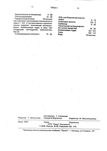 Состав для гидрофобизации древесных плит (его варианты) (патент 2002611)