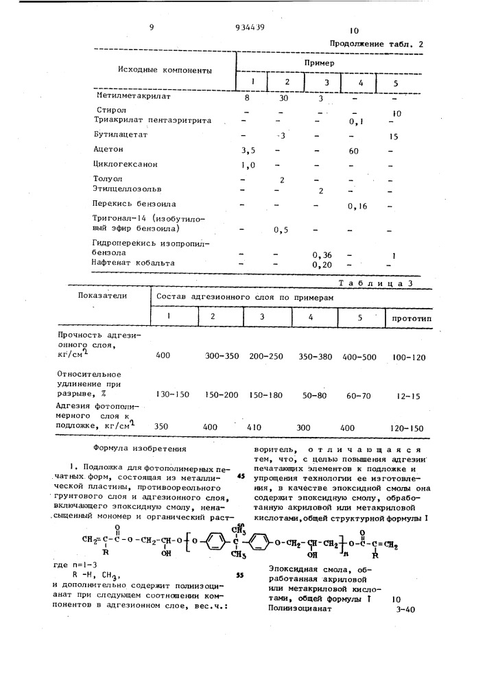 Подложка для фотополимерных печатных форм (патент 934439)