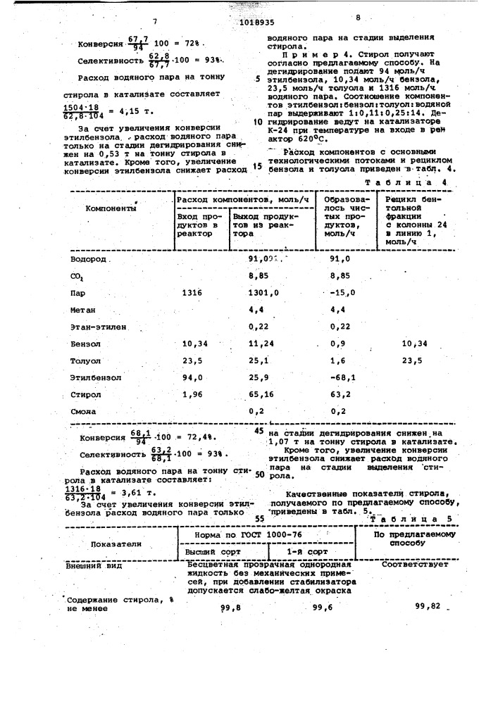Способ получения стирола (патент 1018935)