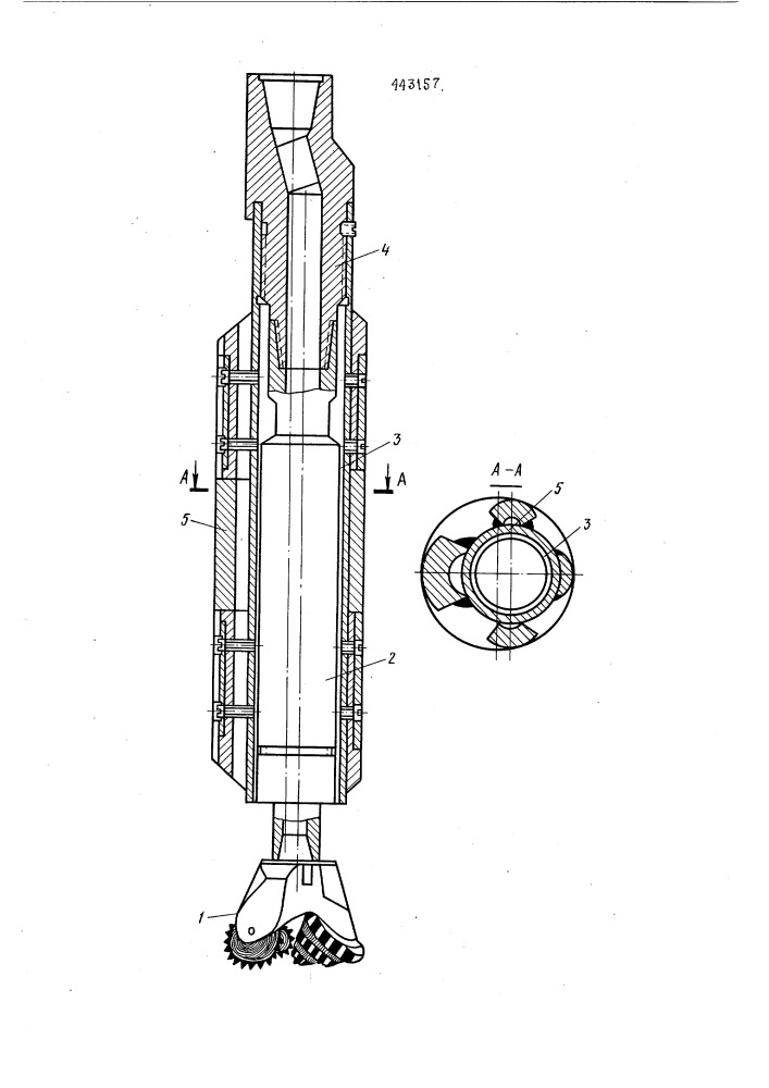 Устройство для бурения прямолинейных скважин (патент 443157)