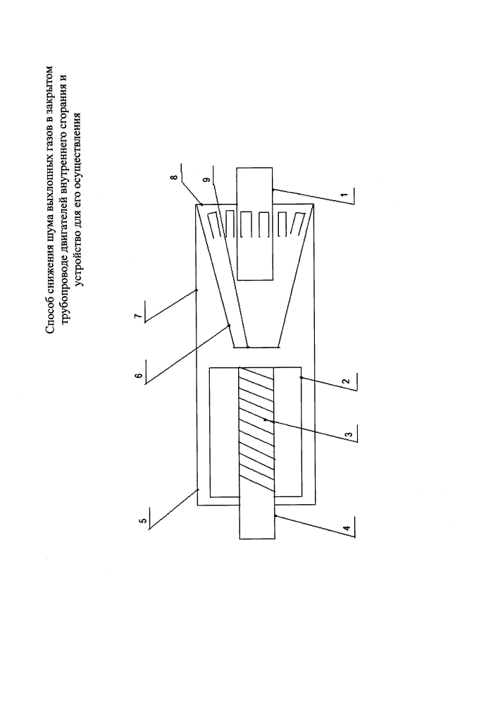 Способ снижения шума выхлопных газов в закрытом трубопроводе двигателей внутреннего сгорания и устройство для его осуществления (патент 2603502)