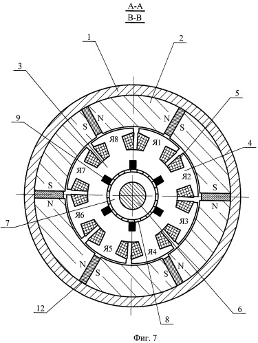 Коллекторная магнитоэлектрическая машина с полюсным якорем (патент 2390088)