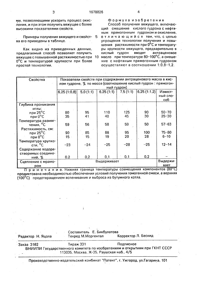Способ получения вяжущего (патент 1678826)