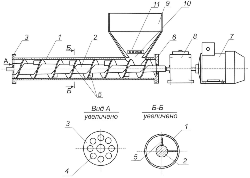Экструдер для приготовления кормовой массы из соломы (патент 2655760)