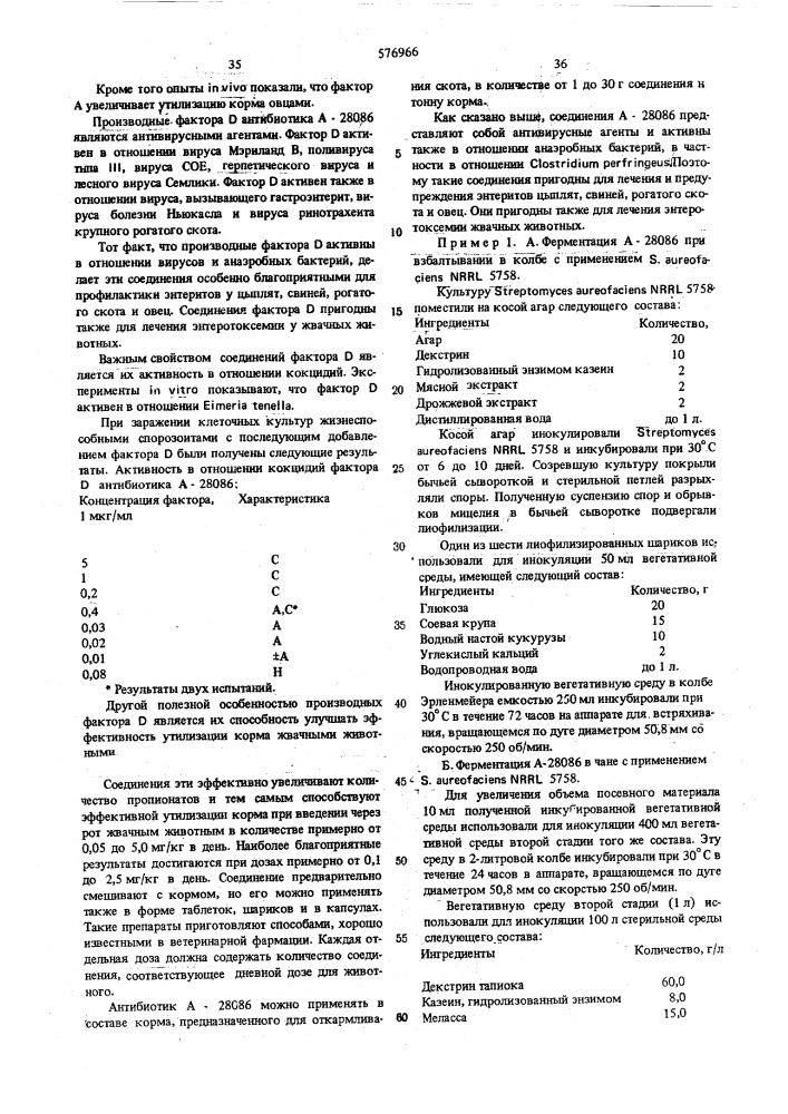 Способ получения антибиотического комплекса а-28086 (патент 576966)