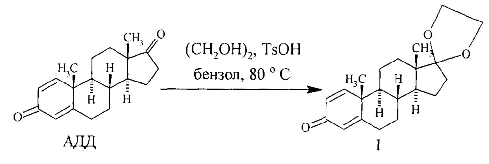 Способ получения 17,17-этилендиоксиандроста-1,4-диен-3-она (патент 2639147)