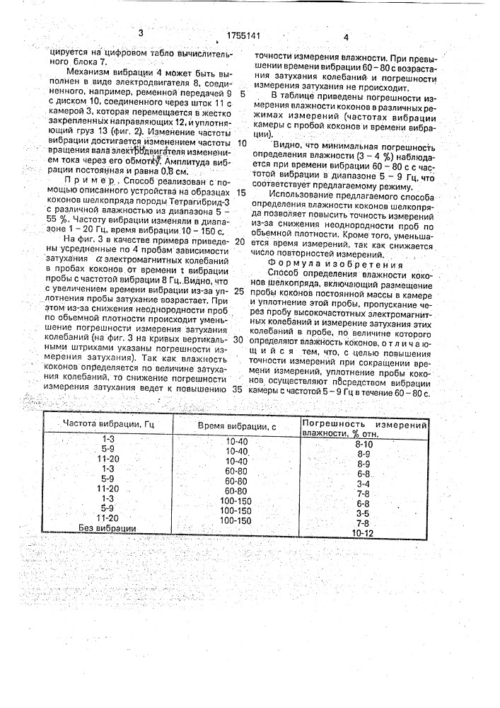 Способ определения влажности коконов шелкопряда (патент 1755141)