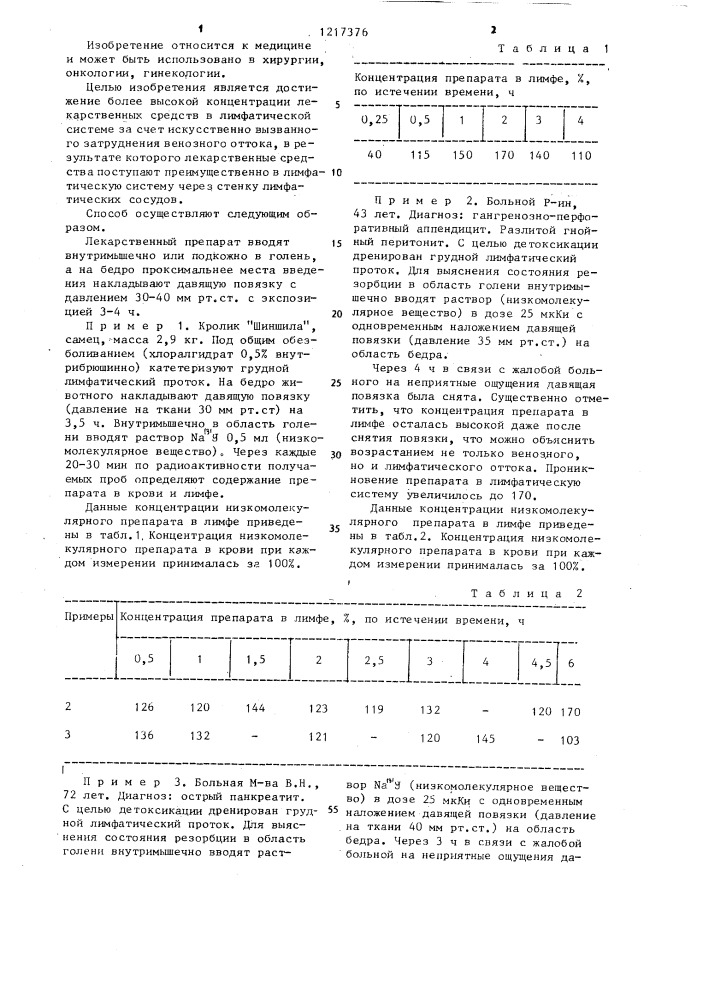 Способ введения лекарственных средств (патент 1217376)