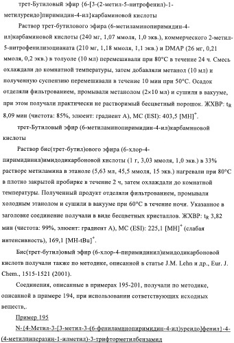 Производные пиримидиномочевины в качестве ингибиторов киназ (патент 2430093)