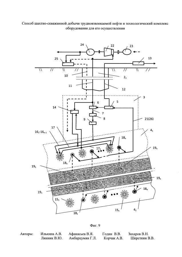 Способ шахтно-скважинной добычи трудноизвлекаемой нефти и технологический комплекс оборудования для его осуществления (патент 2593614)