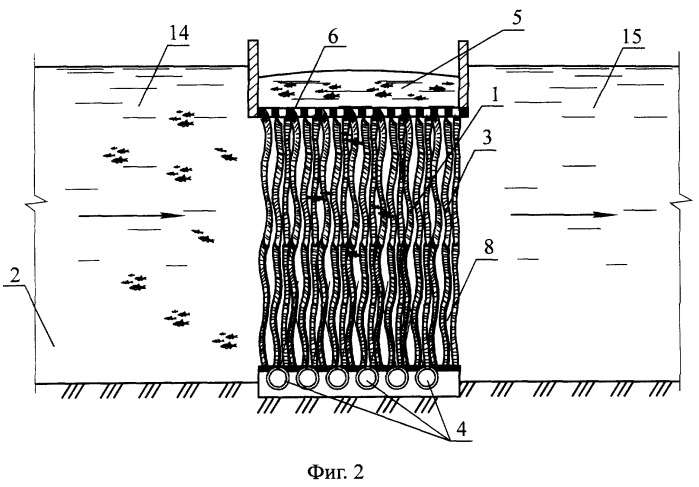 Рыбозащитное устройство водозаборного сооружения (варианты) (патент 2265697)