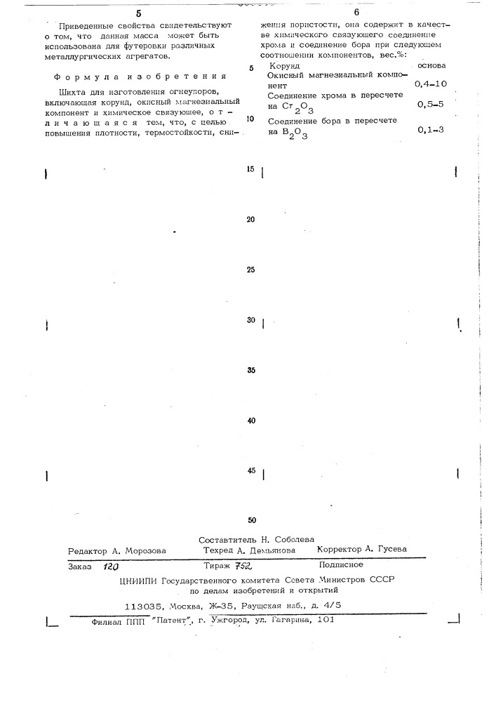 Шихта для изготовления огнеупоров (патент 503835)