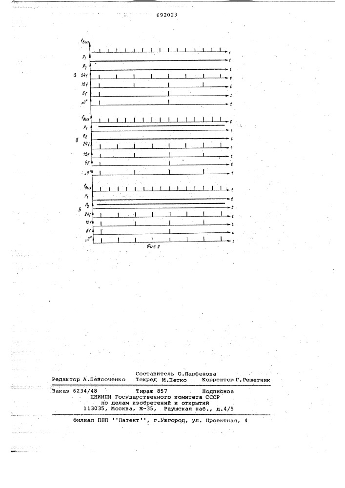 Генератор частоты повторения работы инвертора и несущей частоты модуляции (патент 692023)
