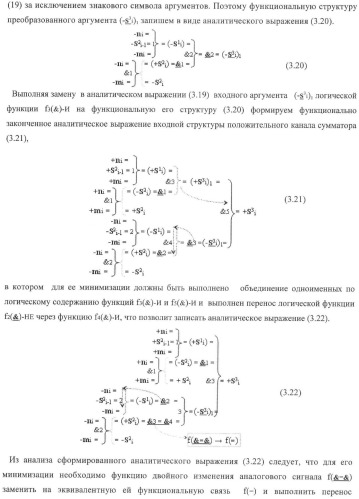 Входная структура параллельного сумматора в позиционно-знаковых кодах f(+/-) (варианты) (патент 2378682)