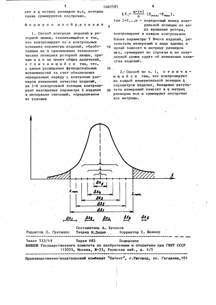 Способ контроля изделий в роторной линии (патент 1460585)