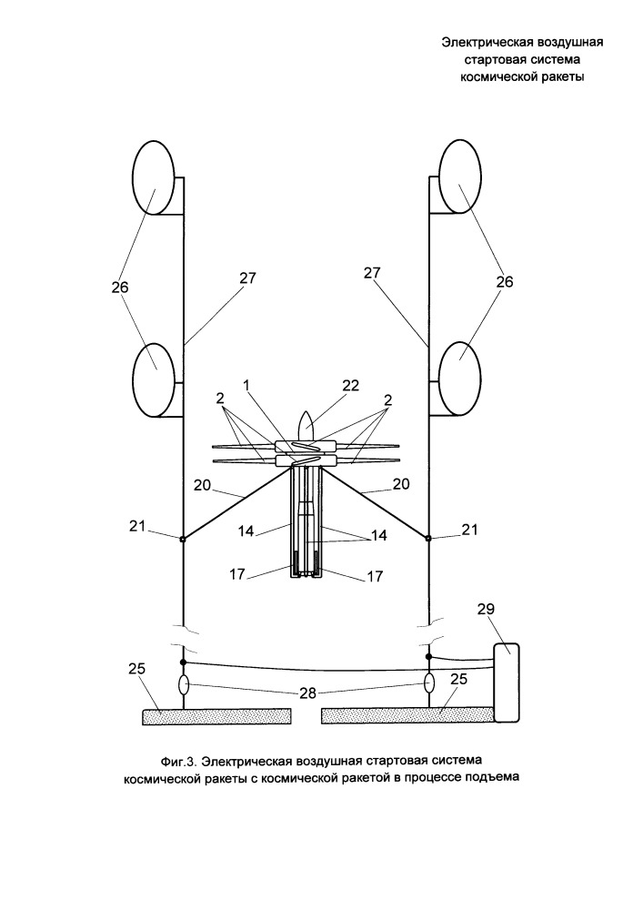 Электрическая воздушная стартовая система космической ракеты (патент 2658236)