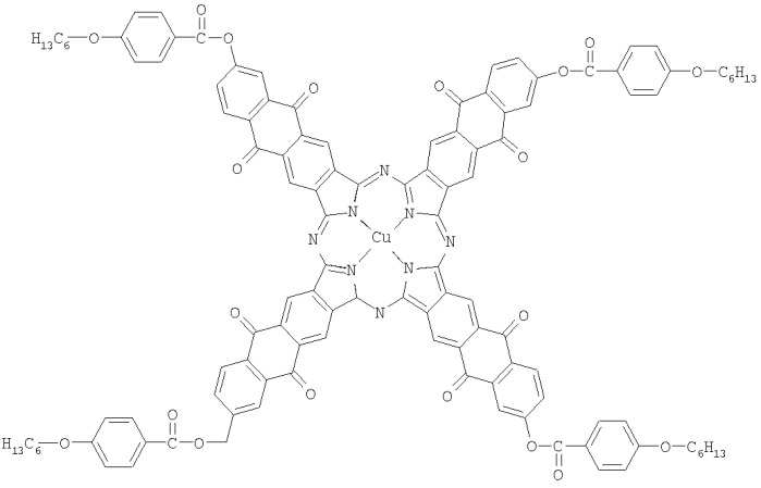 Тетра-6-[4-(гексилокси)бензоилокси]антрахинонопорфиразин меди (патент 2355692)