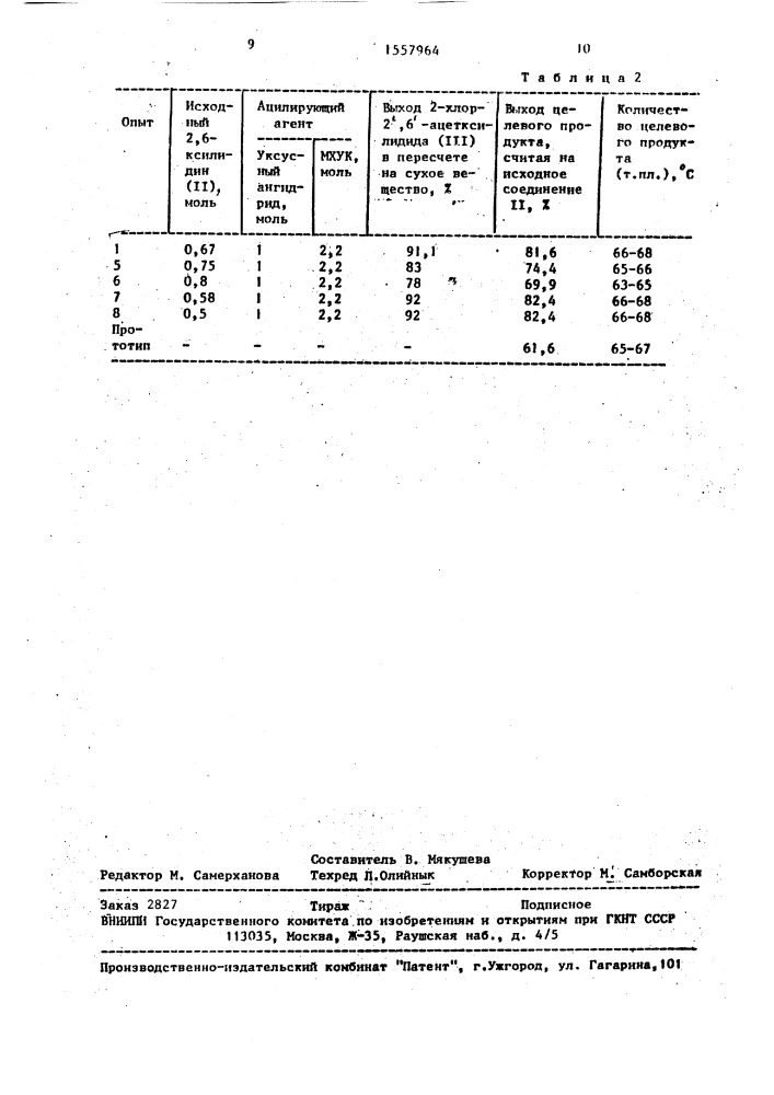 Способ получения 2-диэтиламино-2 @ ,6 @ -ацетксилидида (патент 1557964)