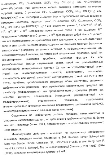 Применение циклических пептидов анабенопептинового типа для лечения состояния, при котором полезно ингибирование карбоксипептидазы u, новые анабенопептиновые производные и их промежуточные соединения (патент 2365594)