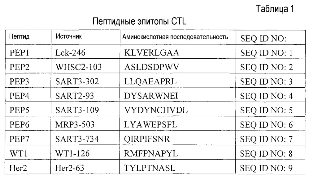 Новый пептид, имеющий 5 соединенных эпитопов ctl (патент 2627175)