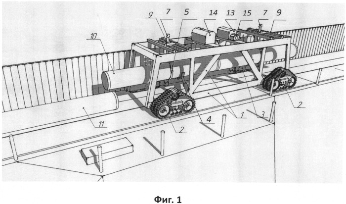 Фронтально-козловой трубоукладчик (патент 2485384)