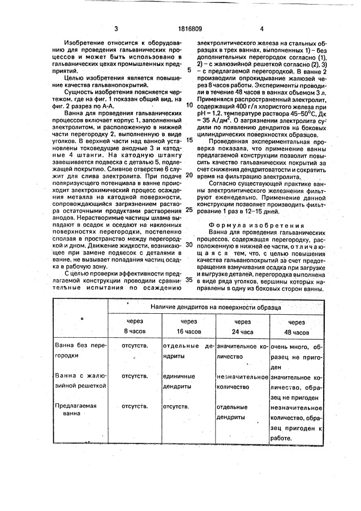 Ванна для проведения гальванических процессов (патент 1816809)